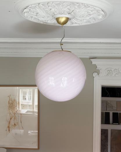Lyserød Murano pendel, 40 cm