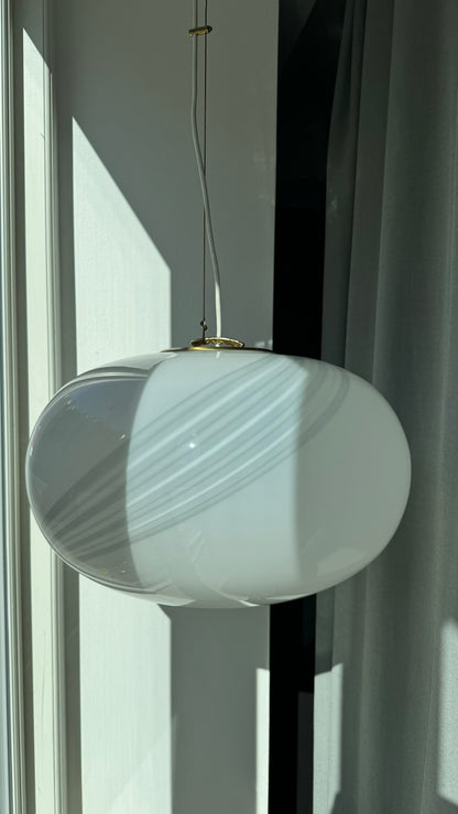 Large Murano oval pendant with 4-swirl, 48 cm