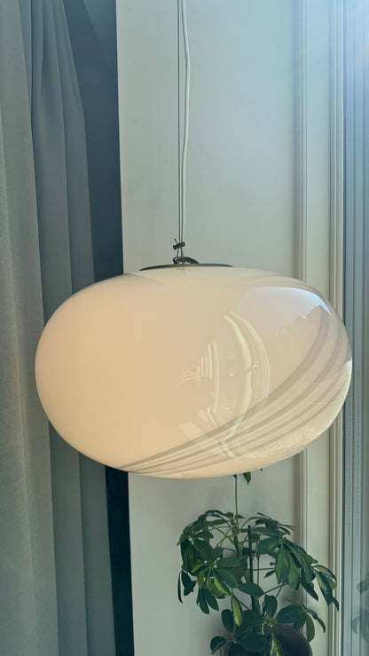 Large Murano oval pendant with 4-swirl, 48 cm