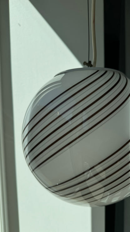 Murano round pendant with brownish swirl, 26 cm