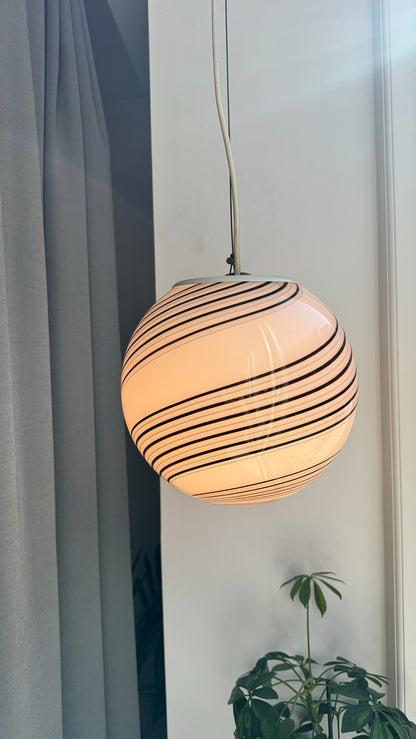 Murano round pendant with brownish swirl, 26 cm