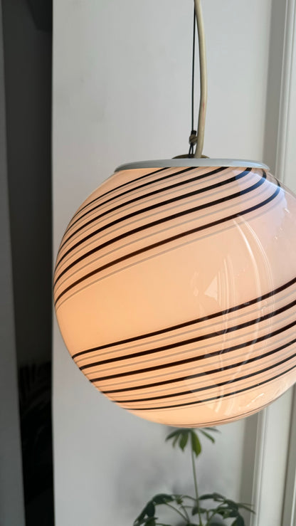 Murano round pendant with brownish swirl, 26 cm