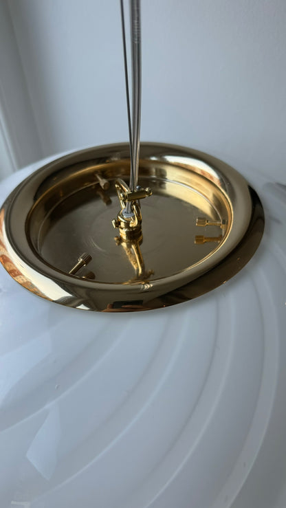 Murano oval pendant with white classic swirl, 40 cm