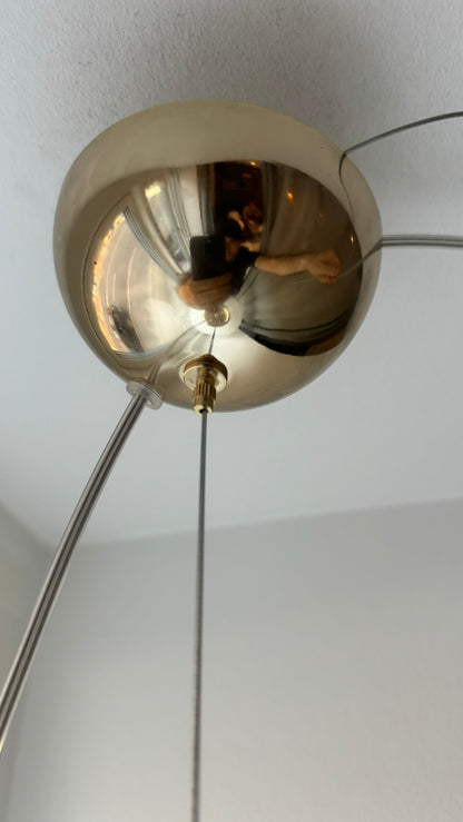 Murano oval pendant with white classic swirl, 40 cm