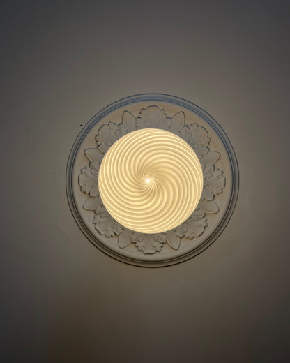 White Murano swirl pendant, 30 cm