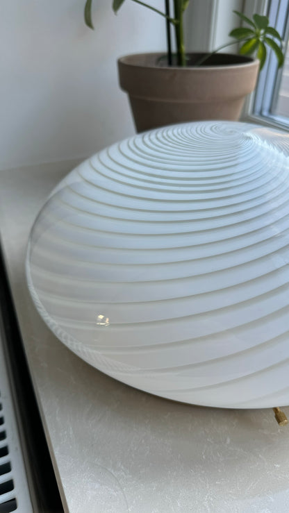 Murano ceiling lamp in classic white swirl, 30 cm
