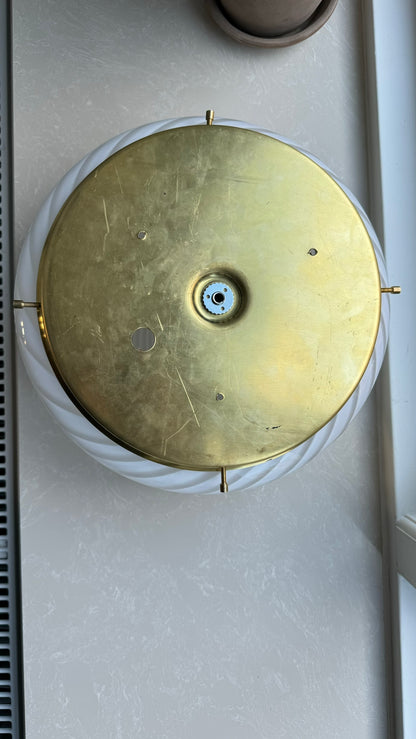 Murano ceiling lamp in classic white swirl, 30 cm