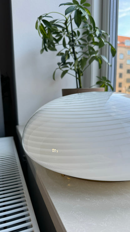 Murano ceiling lamp in classic white swirl, 35 cm