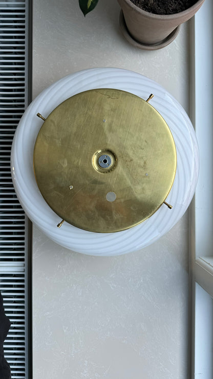 Murano ceiling lamp in classic white swirl, 35 cm