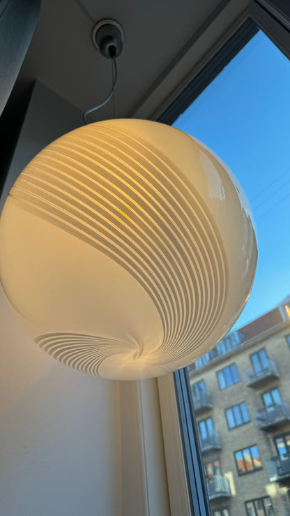 Large round Vintage Murano pendant w. transparent glass, 45 cm