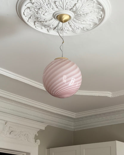 Dusty rose candy Murano pendel, 30 cm