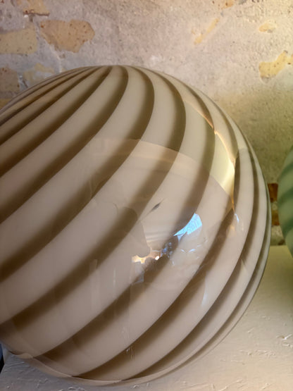 Murano loftlampe i grå og brun swirl, 40 cm - 2. sortering