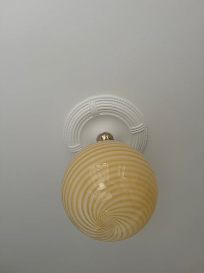 Large Murano pendant with yellow swirl, 40 cm