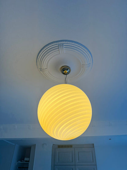 Large Murano pendant with yellow swirl, 40 cm