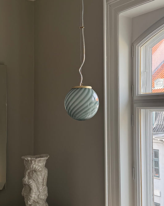 Mørkegrøn Murano pendel, 20 cm