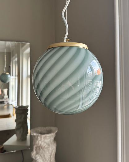 Mørkegrøn Murano pendel, 20 cm