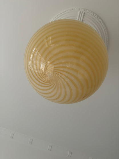 Large Murano pendant with yellow swirl, 40 cm