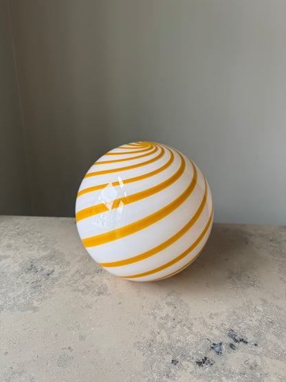 Gul swirl candy Murano pendel, 20 cm