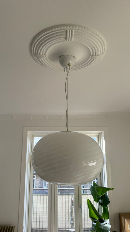 Huge vintage Murano ceiling lamp with engraving, 45 cm