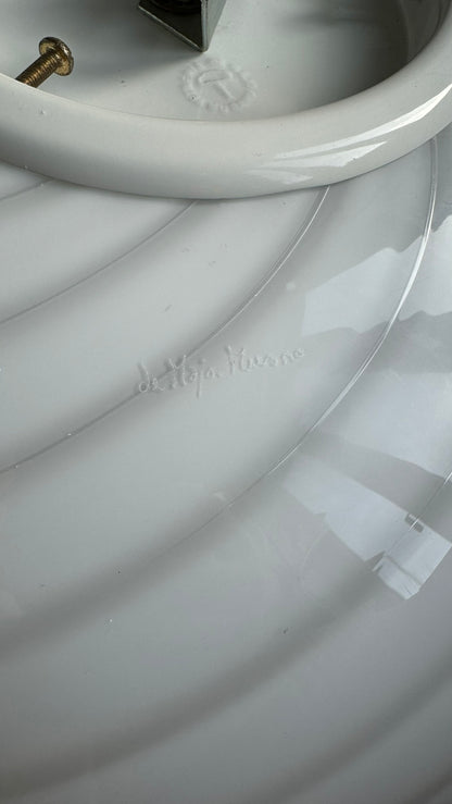 Huge vintage Murano ceiling lamp with engraving, 45 cm