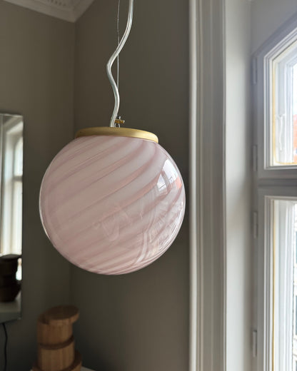 Dusty rose Murano pendel, 20 cm
