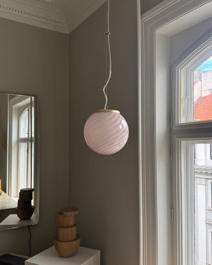 Dusty rose Murano pendel, 20 cm