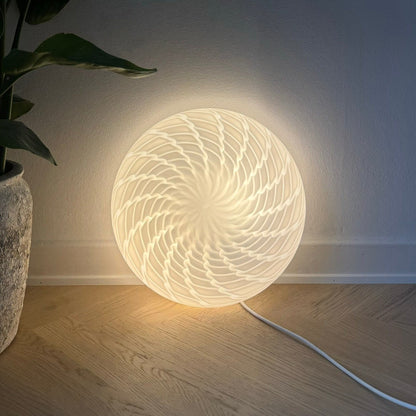 White vintage Murano ceiling lamp with peacock swirl, 36 cm