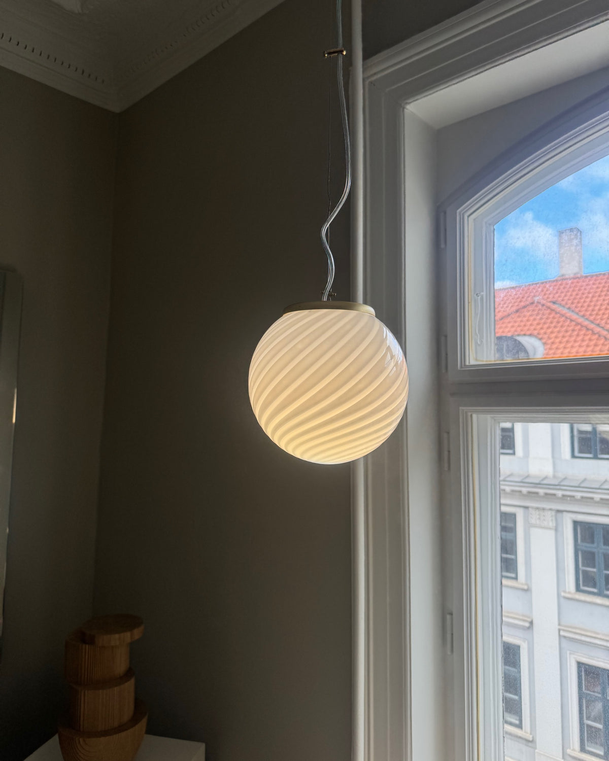 Lyseblå Murano pendel, 20 cm