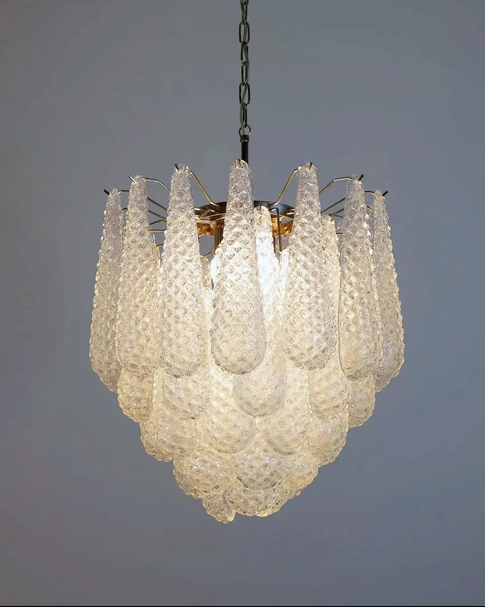 Murano lysekrone | Dråber | 41 glas | Klart glas