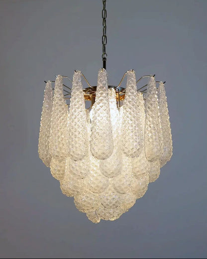 Murano lysekrone | Dråber | 41 glas | Klart glas