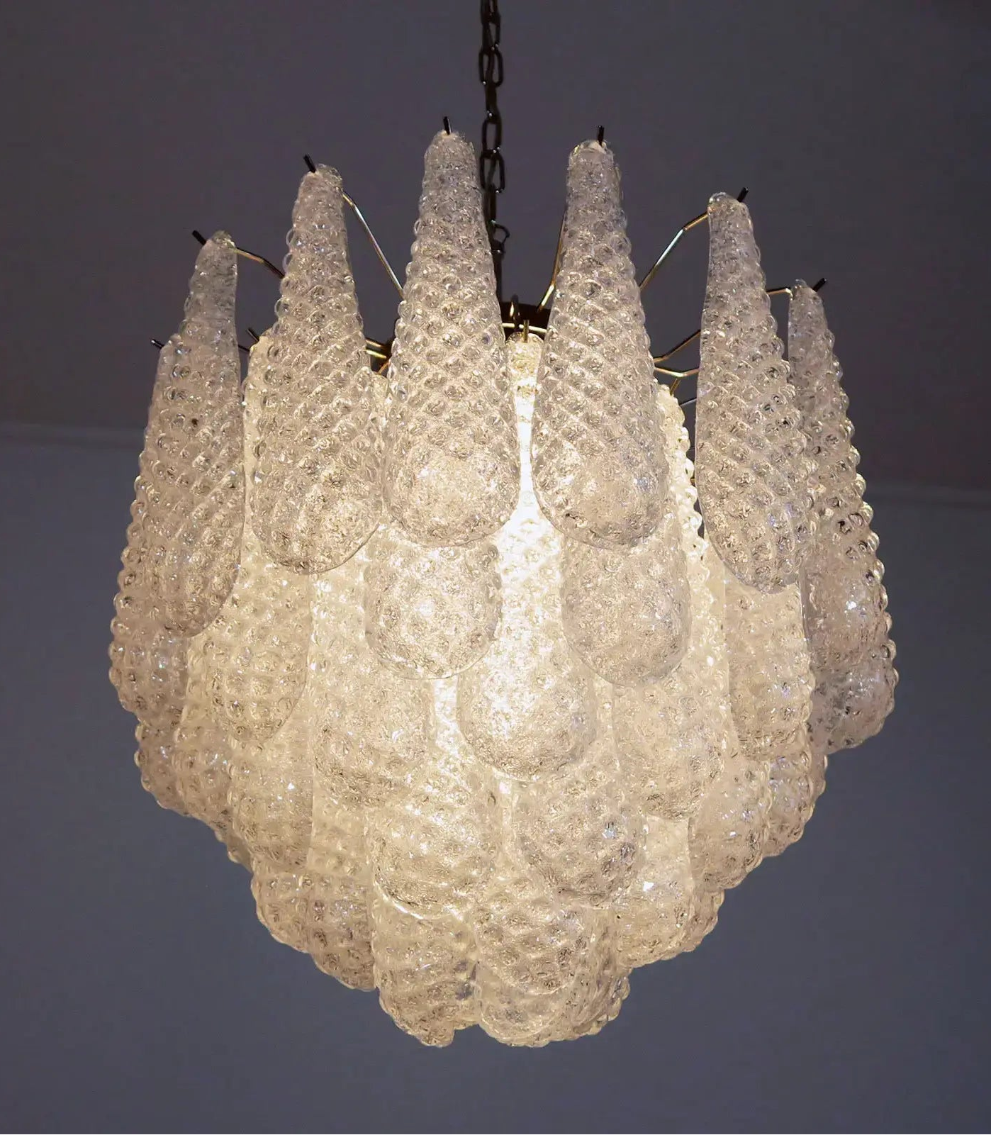 Murano lysekrone | Dråber | 41 glas | Klart glas