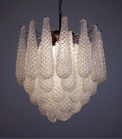 Murano lysekrone | Dråber | 41 glas | Klart glas