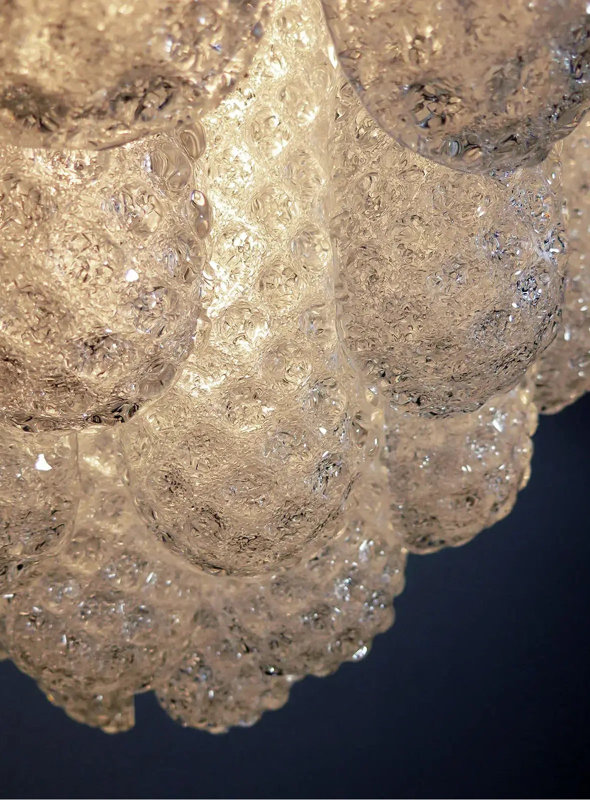 Murano lysekrone | Dråber | 41 glas | Lyserødt glas