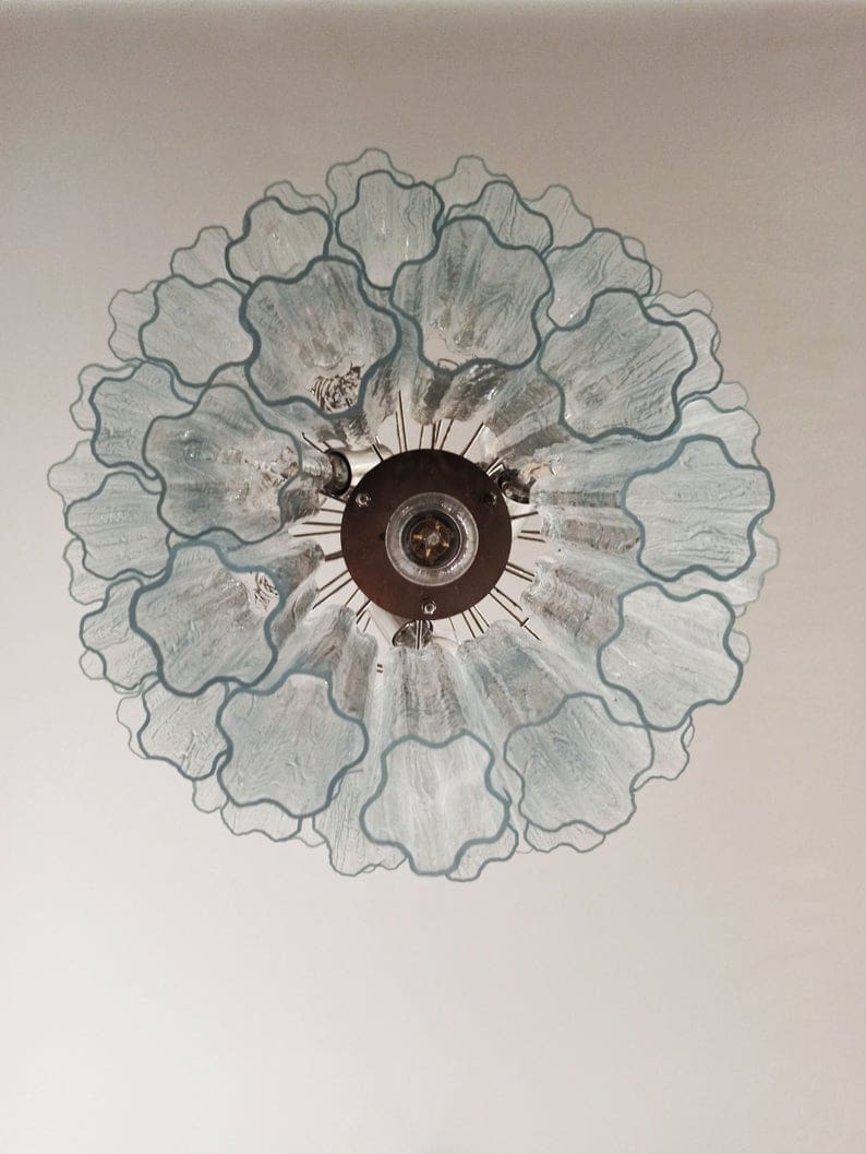 Murano lysekrone | Tuber | 52 glas | Klart glas